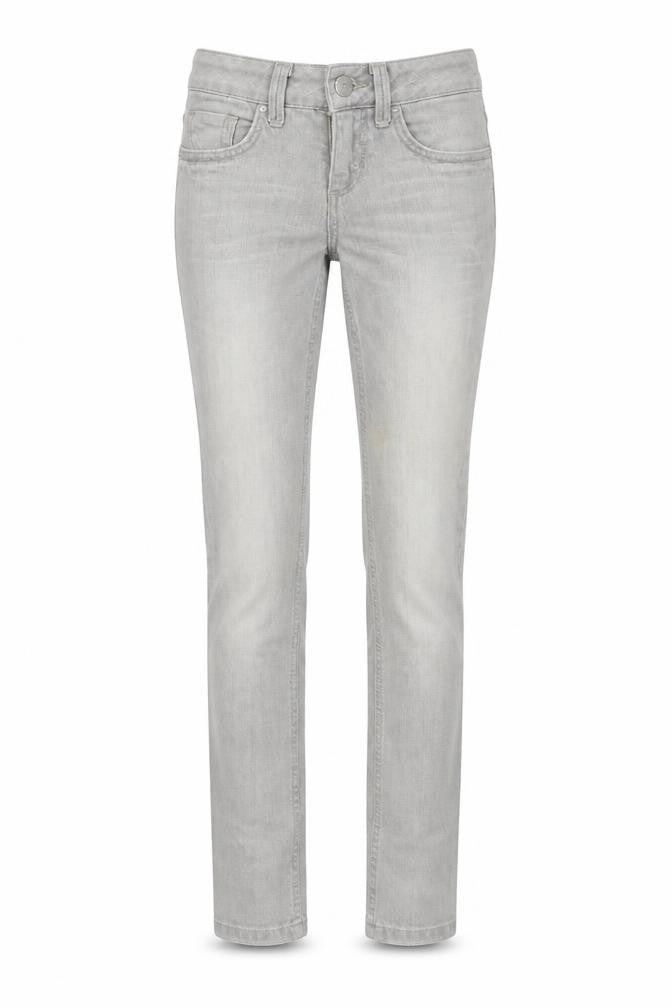 Front view of Topshop women’s beige denim skinny jeans, size UK 26, in, 31-inch leg