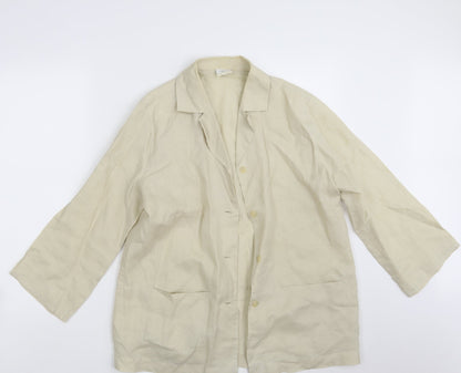 Additional front view of Tru City women’s beige jacket blazer, size UK 12