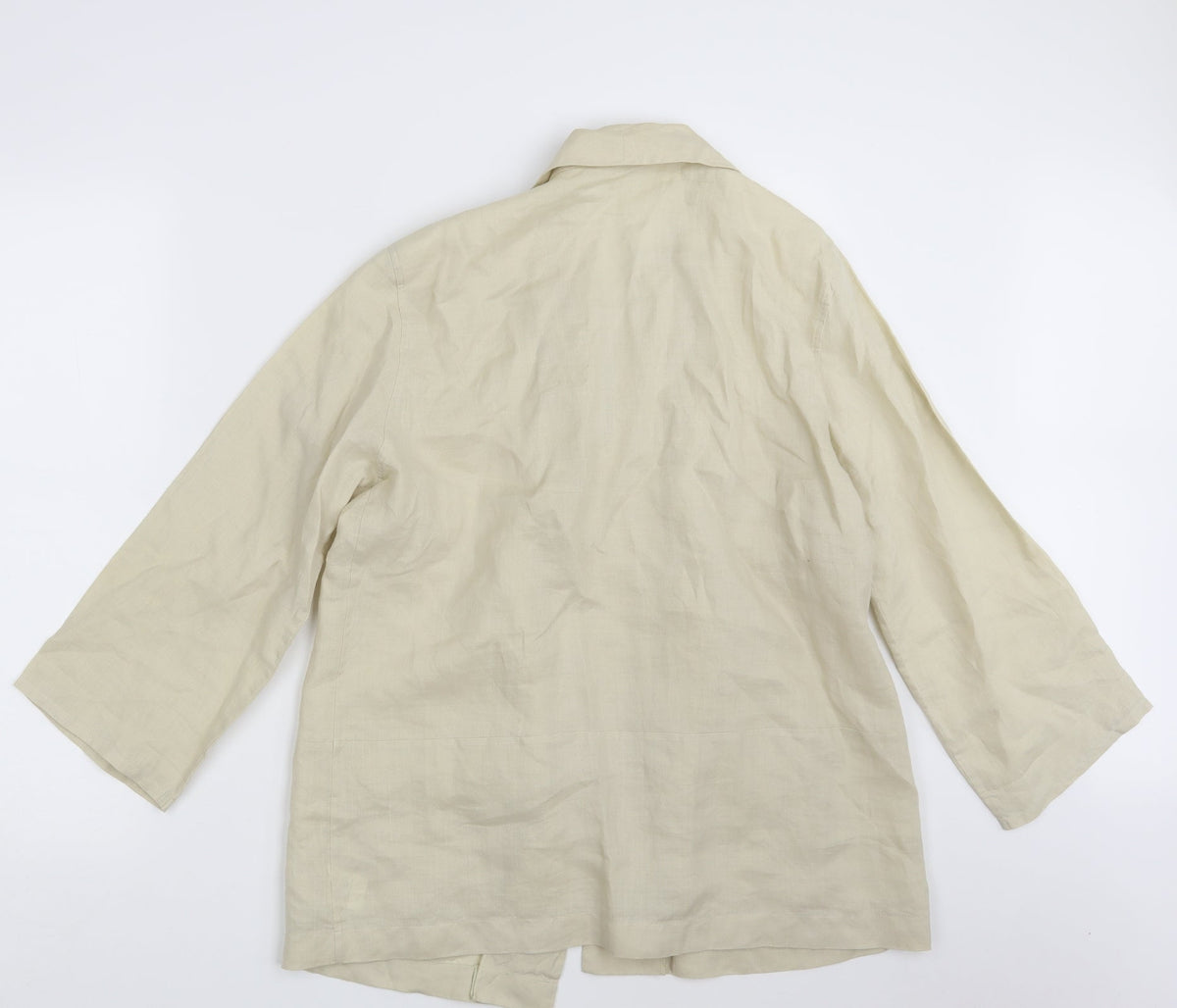 Back view of Tru City women’s beige jacket blazer, size UK 12