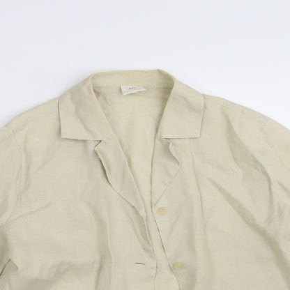 Close-up detail of Tru City women’s beige jacket blazer, size UK 12