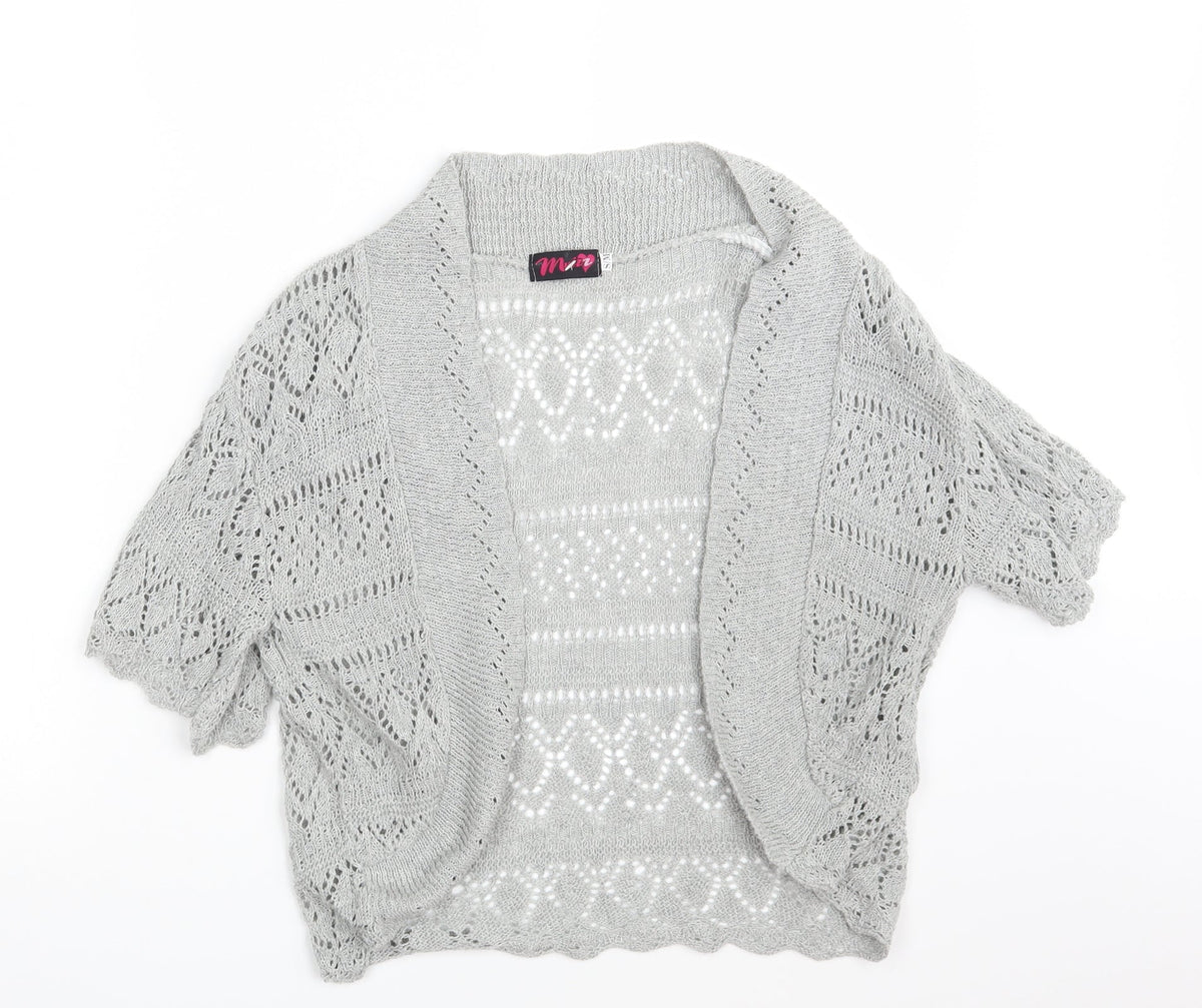 Additional front view of Muizz women’s grey shrug jumper, size M