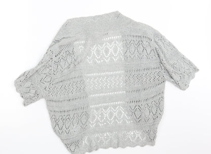 Back view of Muizz women’s grey shrug jumper, size M