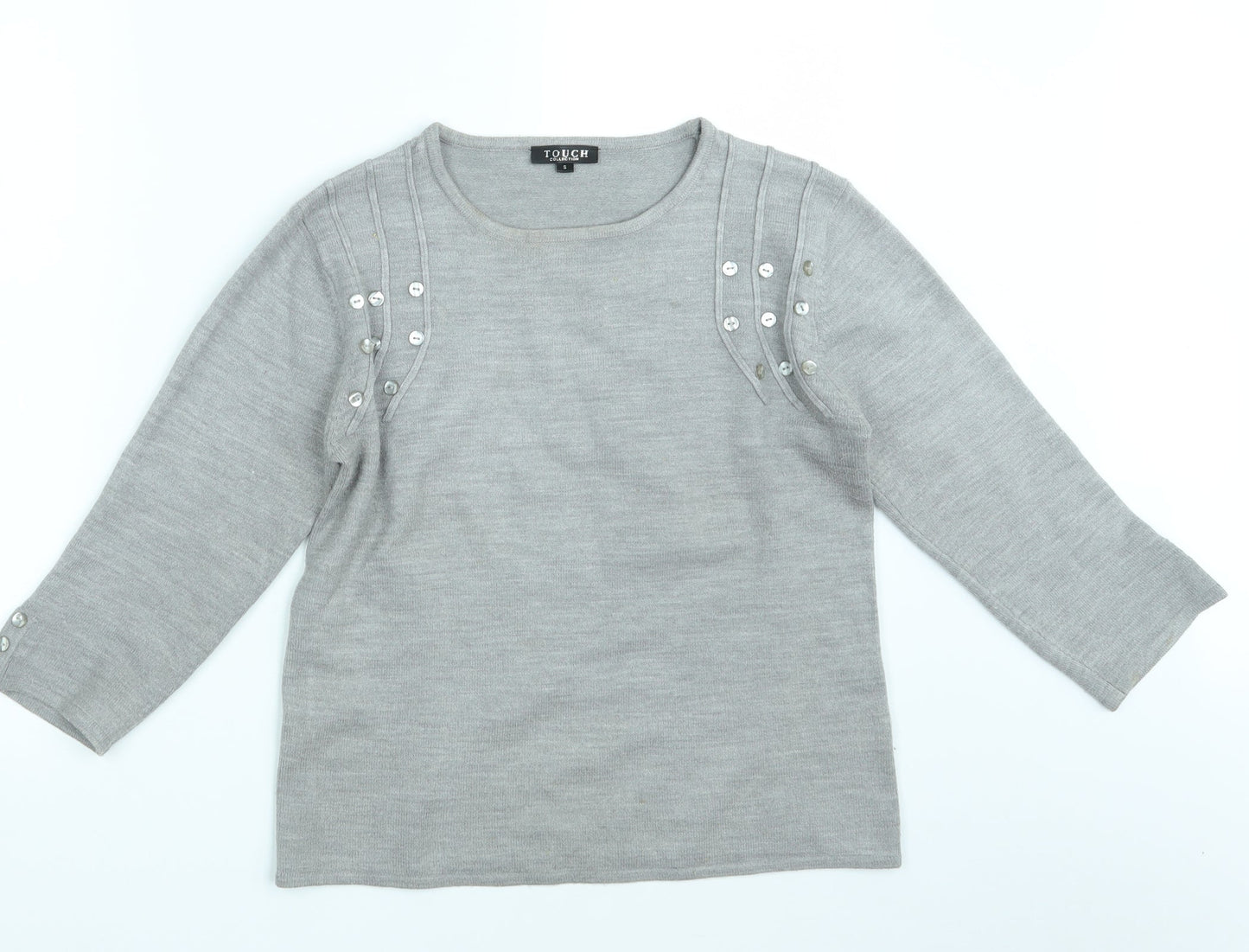 Womens UK Size S Touch Grey Pullover Jumper