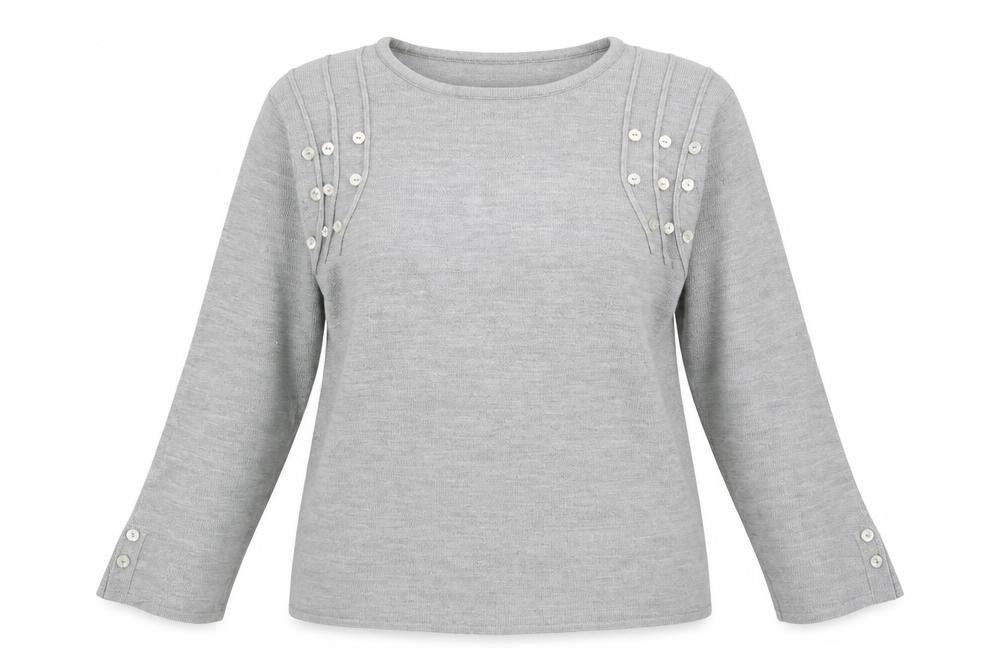 Front view of Touch women’s grey jumper, size S