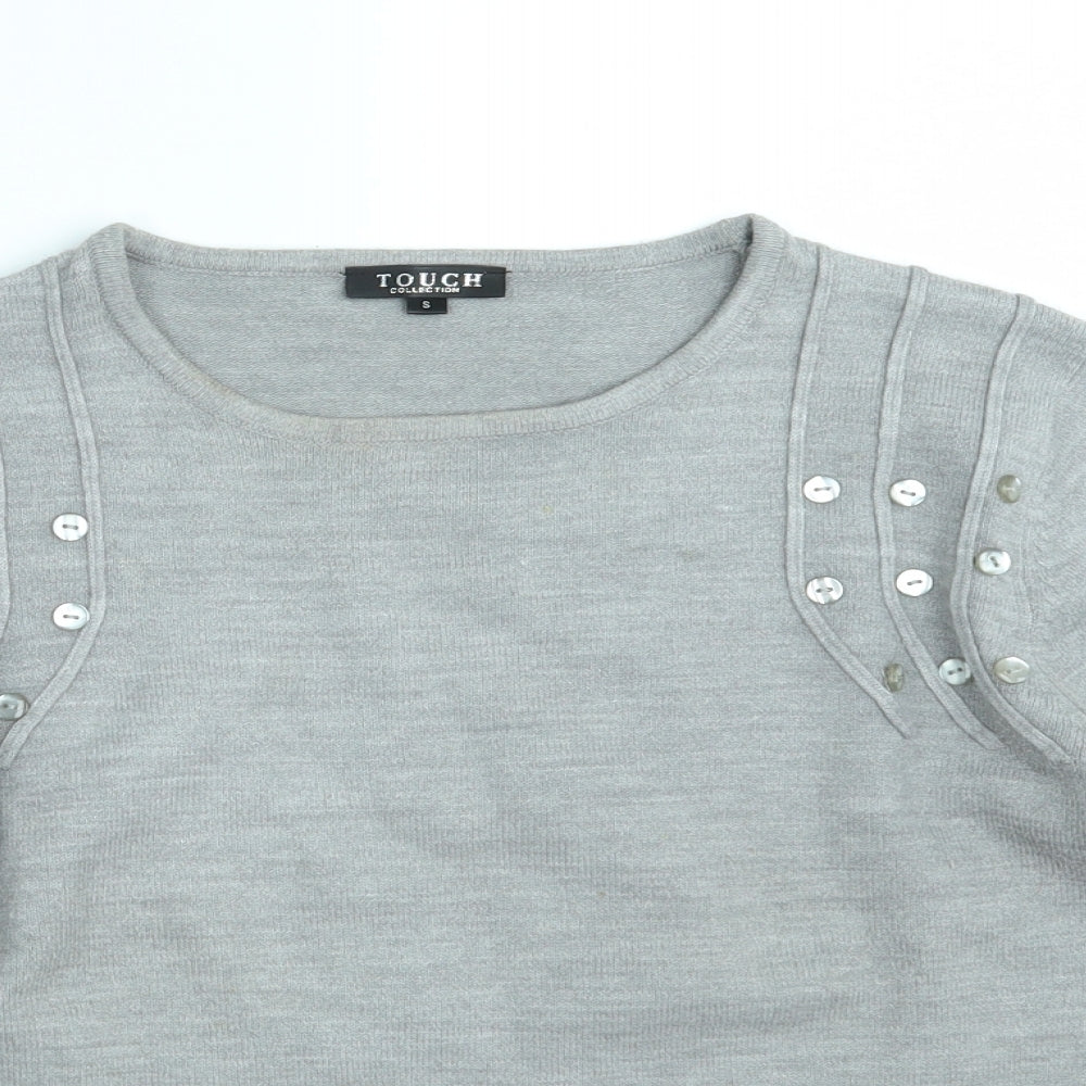 Womens UK Size S Touch Grey Pullover Jumper
