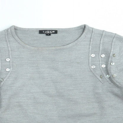 Womens UK Size S Touch Grey Pullover Jumper