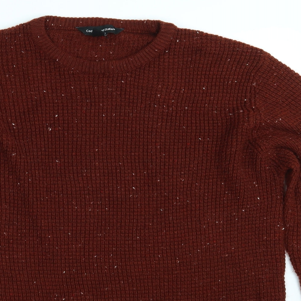 Cedar Wood State Mens Brown  Knit Pullover Jumper Size M