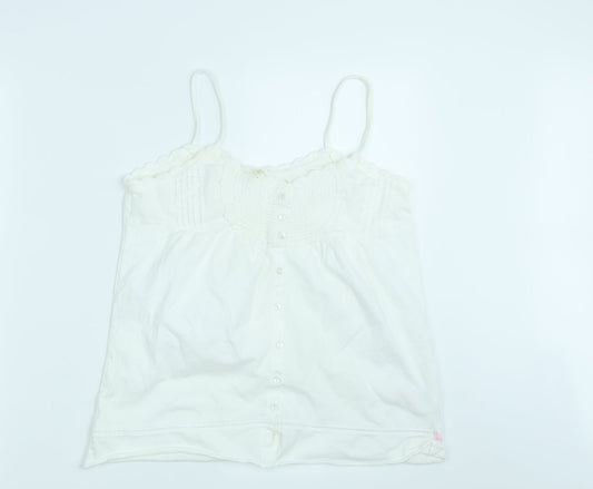 Denim Co. Womens White   Basic Tank Size 14