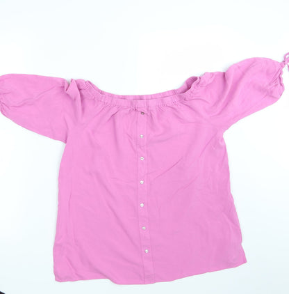 George Womens Pink   Basic Blouse Size 14