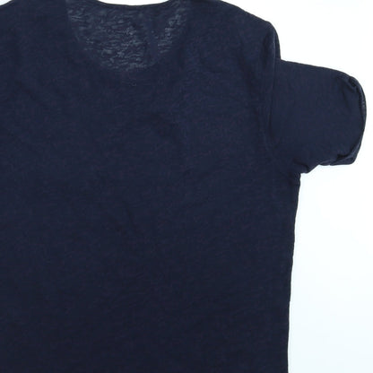 River Island Mens Blue Animal Print   T-Shirt Size L