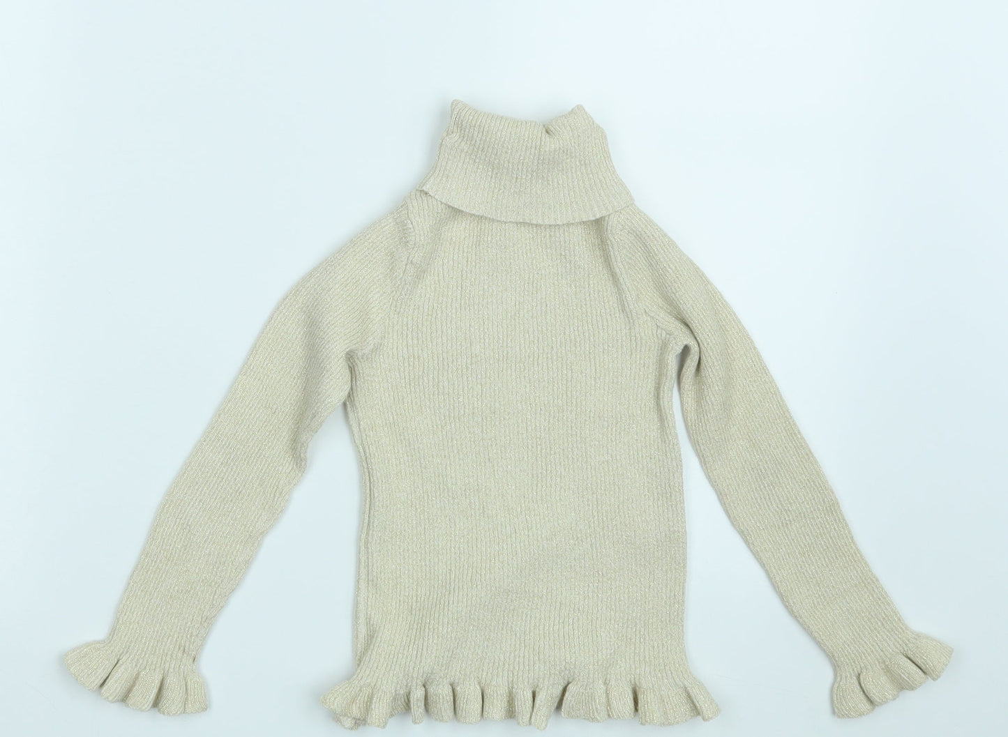Primark Girls Gold   Pullover Jumper Size 6-7 Years