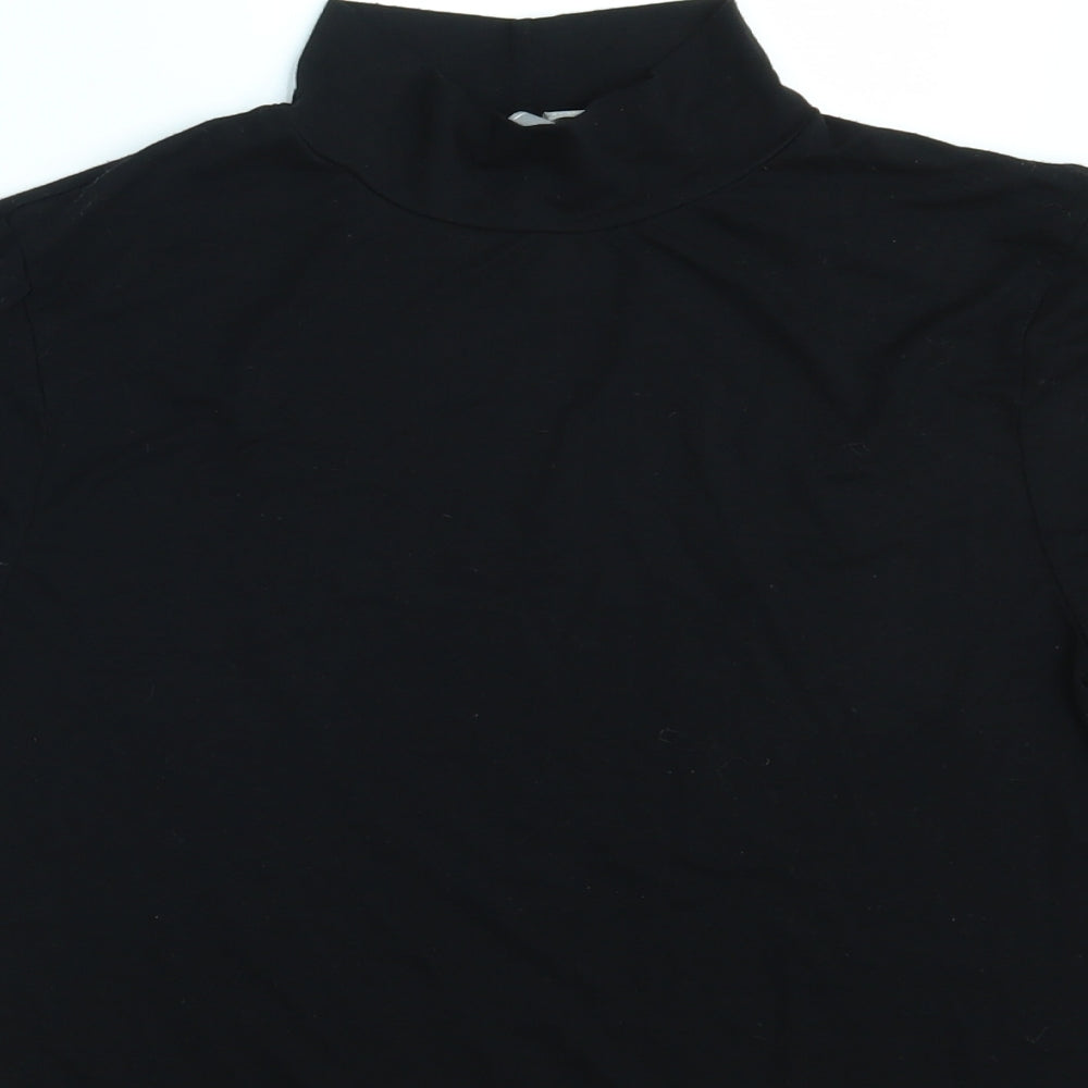 Close-up detail of Asos women’s black pullover sweatshirt, size UK 14