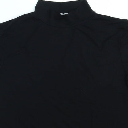 Close-up detail of Asos women’s black pullover sweatshirt, size UK 14