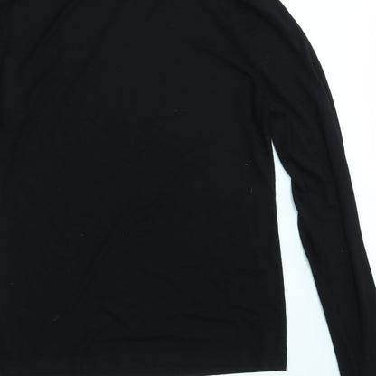 Brand and care label for Asos women’s black pullover sweatshirt, size UK 14
