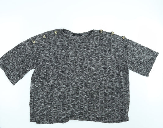 F&F Womens Grey   Cropped T-Shirt Size 18