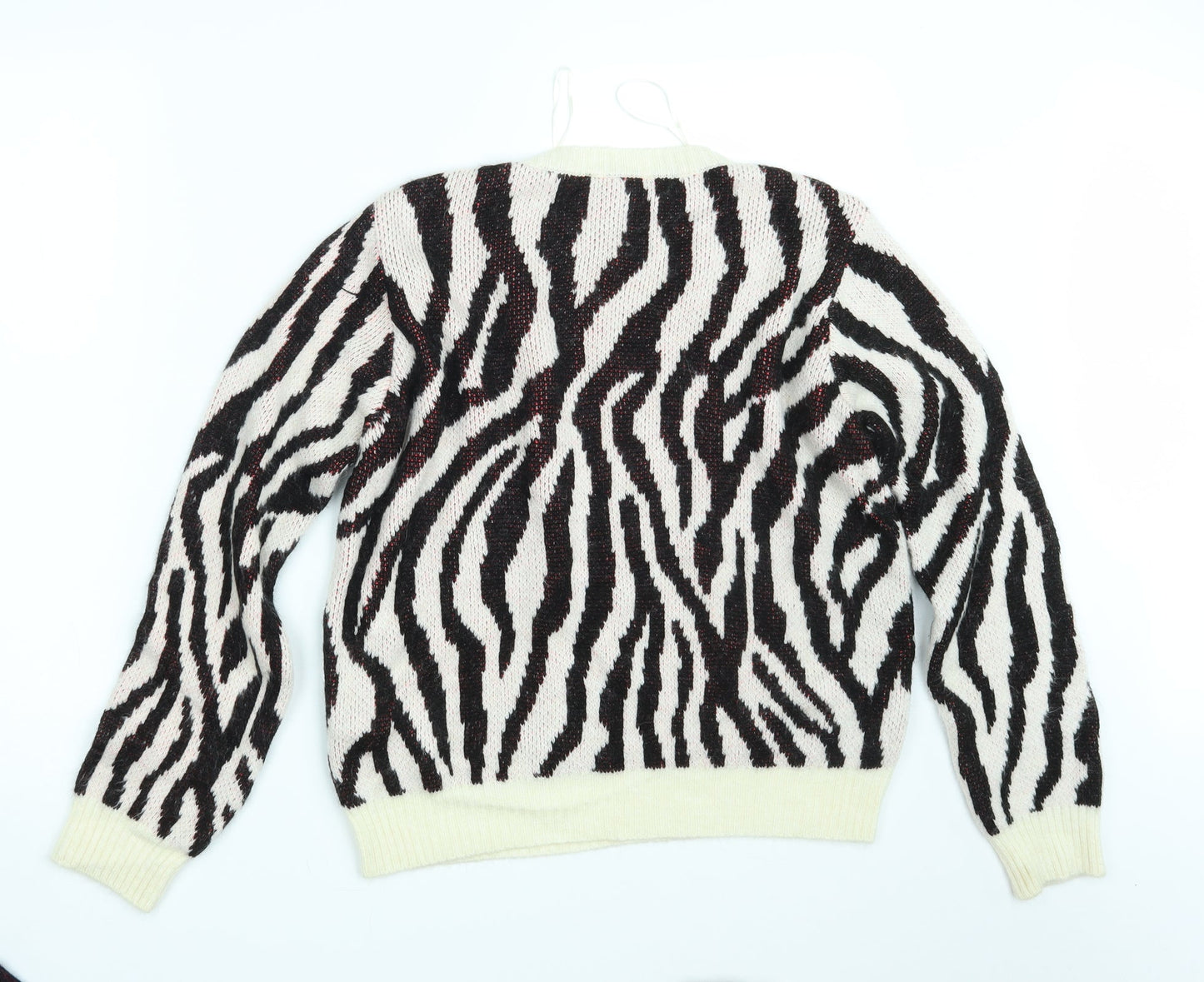Primark Womens Ivory Animal Print Knit Pullover Jumper Size 10  - Unicorn