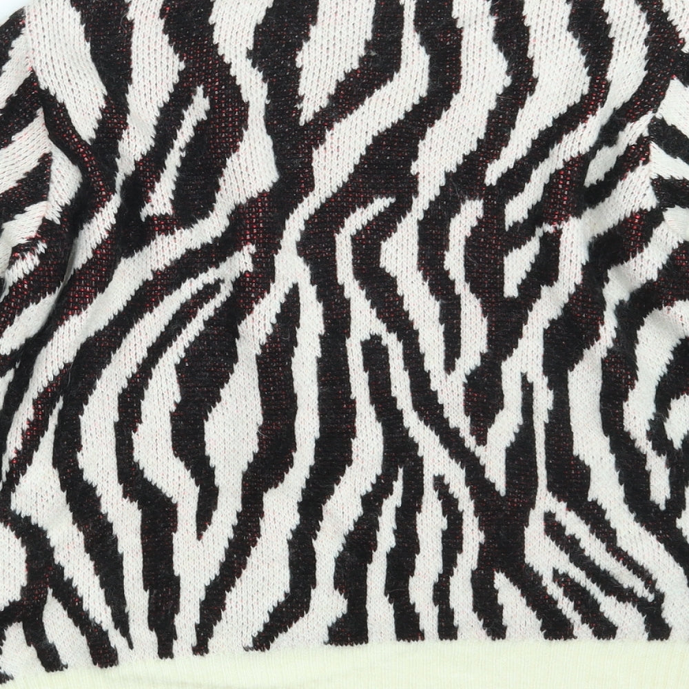 Primark Womens Ivory Animal Print Knit Pullover Jumper Size 10  - Unicorn