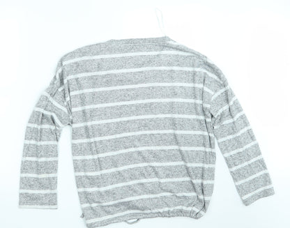 TU Womens Grey Striped  Pullover Jumper Size 12  - Lounge Wear