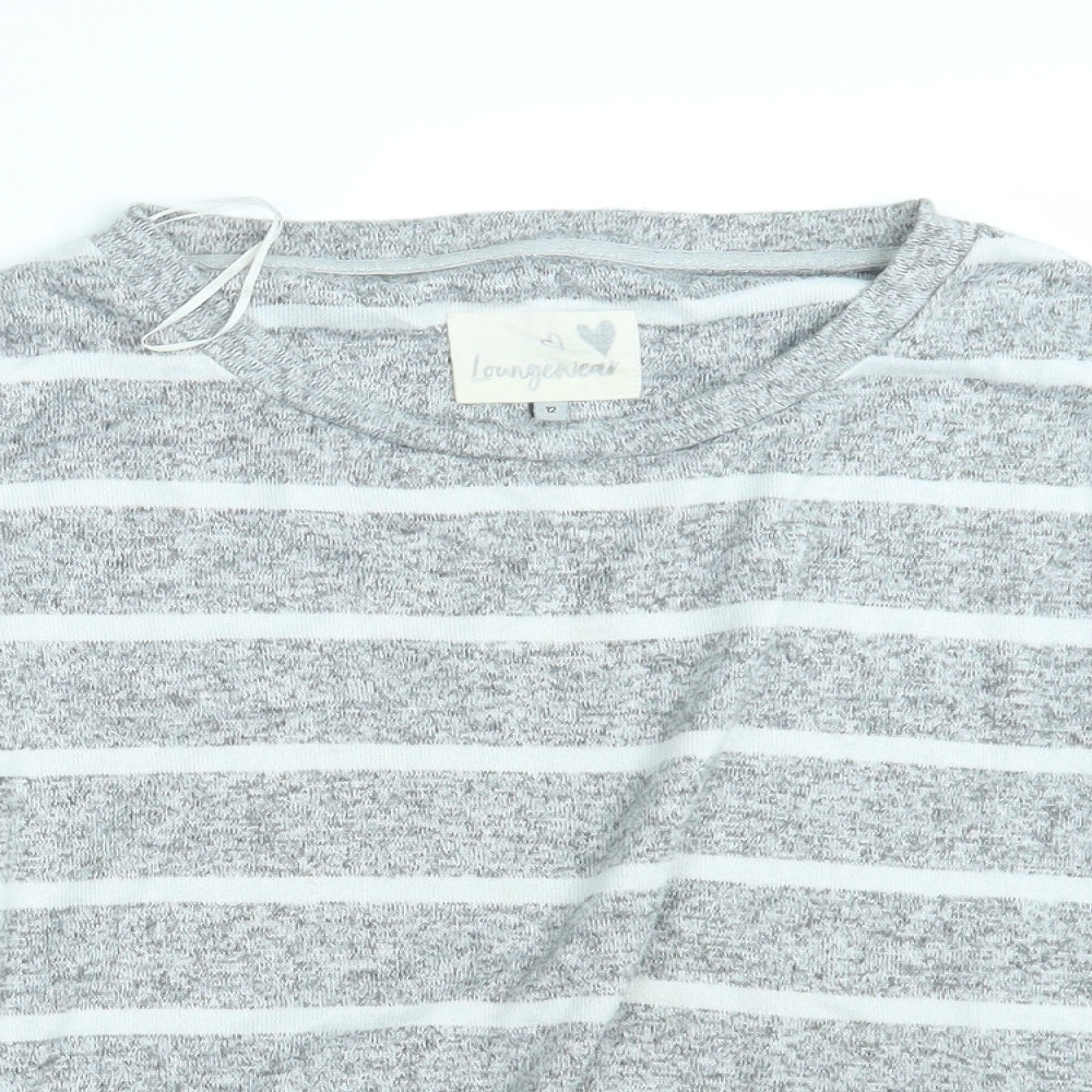 TU Womens Grey Striped  Pullover Jumper Size 12  - Lounge Wear