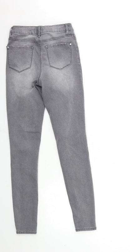 Womens UK Size 8 Papaya Regular Fit Skinny Grey Jeans