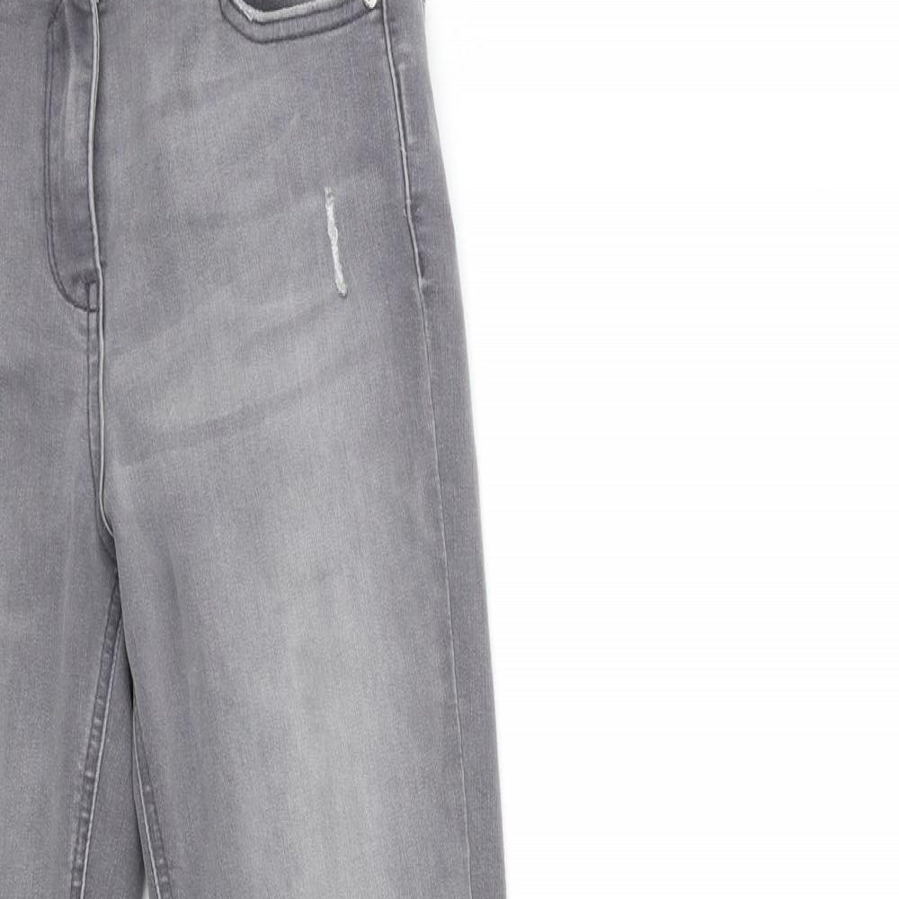 Womens UK Size 8 Papaya Regular Fit Skinny Grey Jeans