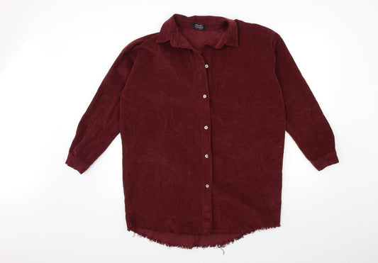 Select Womens Red  Corduroy Shirt Dress  Size 8