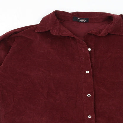 Select Womens Red  Corduroy Shirt Dress  Size 8