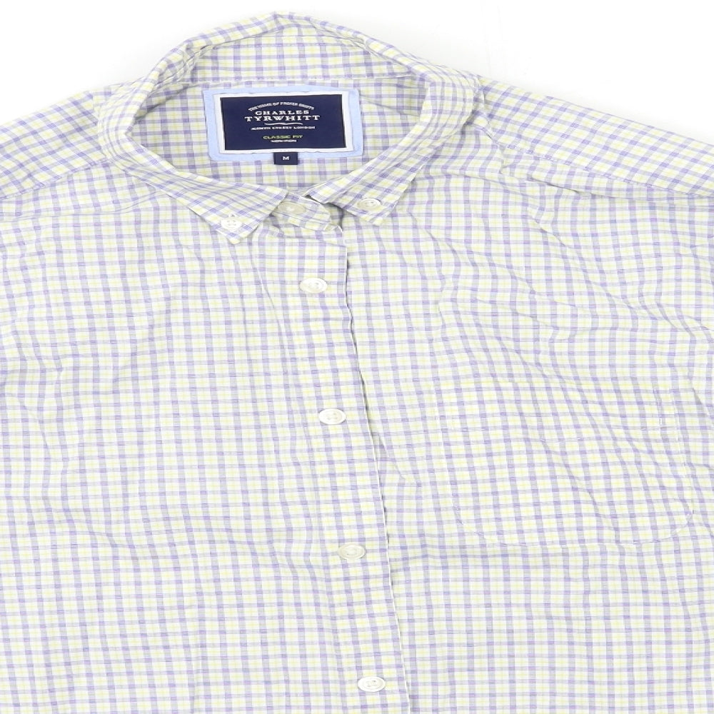 Mens UK Size M Charles Tyrwhitt Blue  Button-Up Long Sleeve Casual Shirt