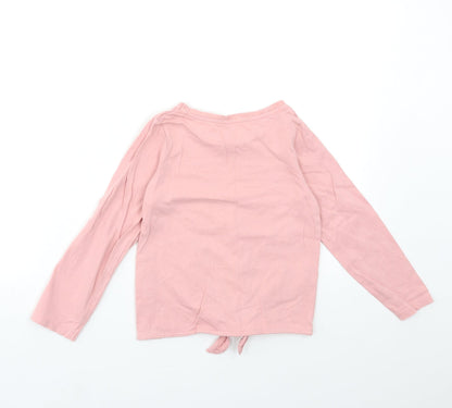 Back view of Nutmeg girls’ pink basic t-shirt, size 5-6, years