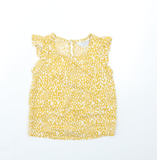 Primark Girls Yellow Animal Print  Basic Tank Size 4-5 Years