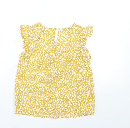 Primark Girls Yellow Animal Print  Basic Tank Size 4-5 Years