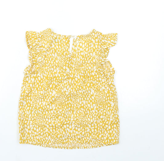 Primark Girls Yellow Animal Print  Basic Tank Size 4-5 Years