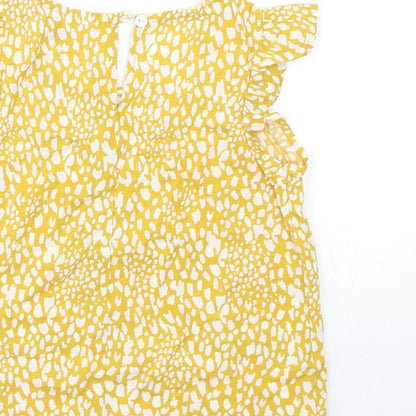 Primark Girls Yellow Animal Print  Basic Tank Size 4-5 Years