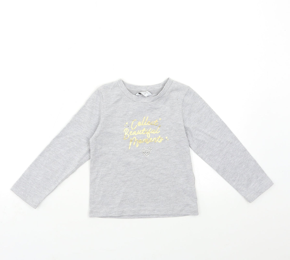 Additional front view of Primark boys’ grey basic t-shirt, size 4-5, years