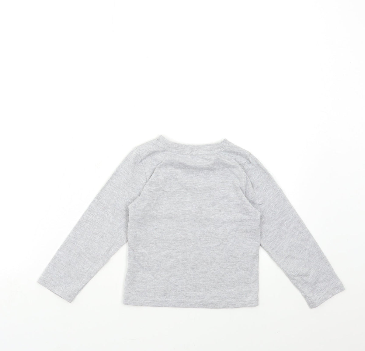 Back view of Primark boys’ grey basic t-shirt, size 4-5, years
