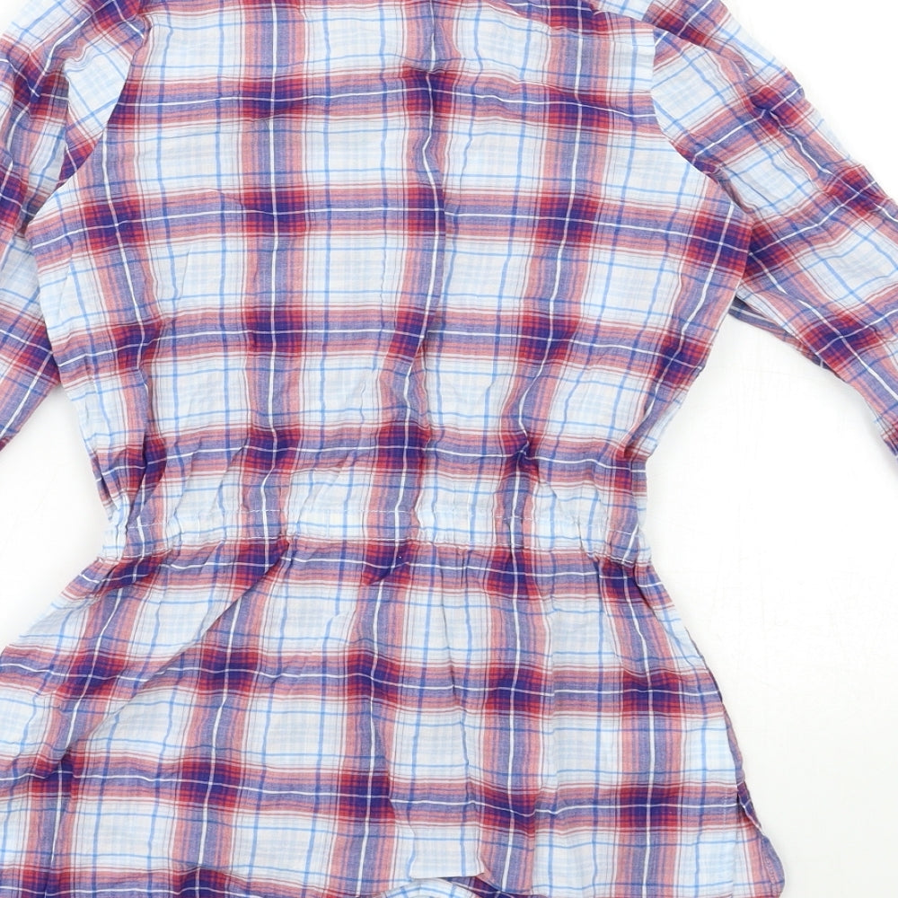 Country Road Girls Blue Check  Shirt Dress  Size 4 Years