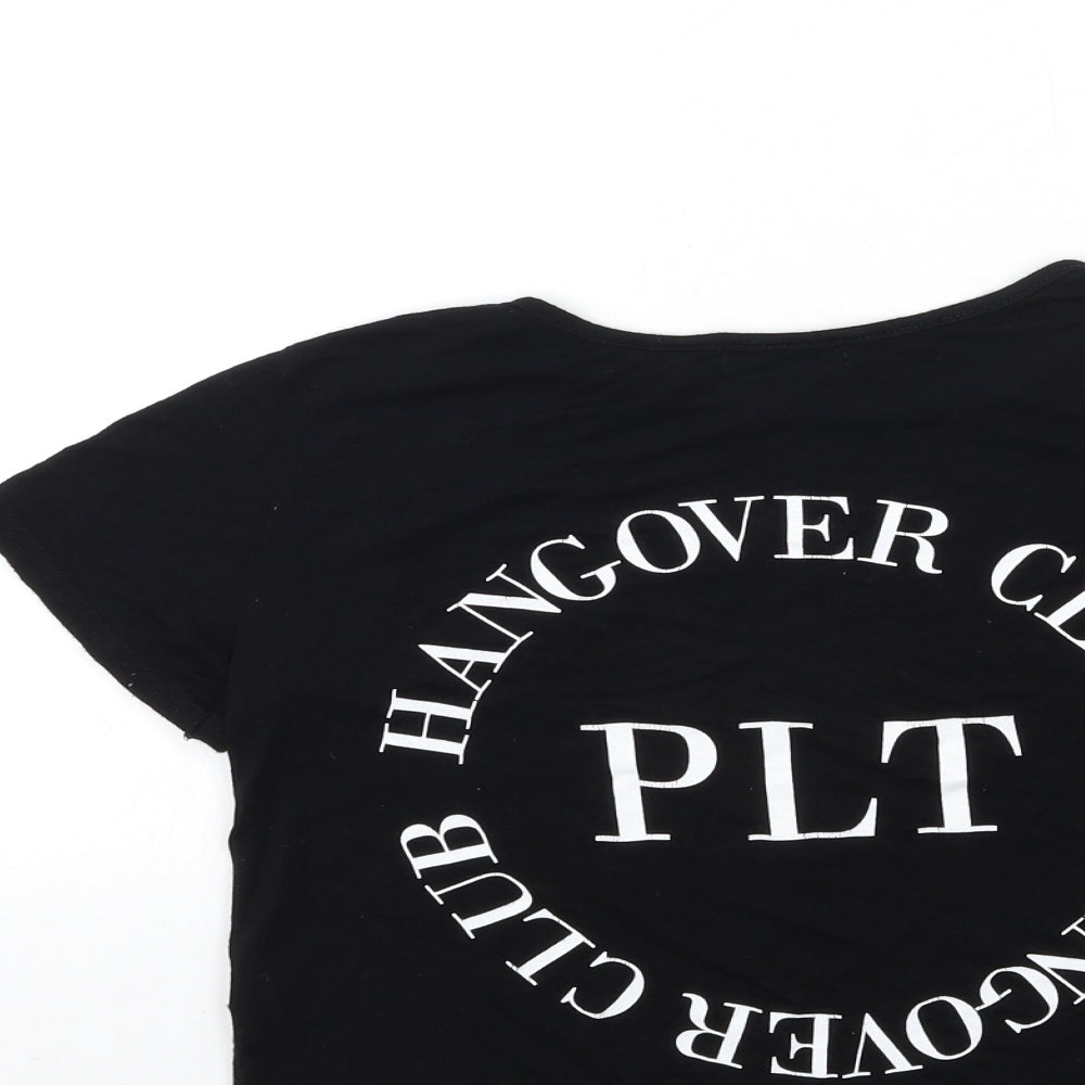 Womens UK Size 8 PRETTYLITTLETHING Black Basic T-Shirt