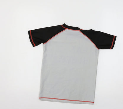 Preworn Boys Grey Geometric  Basic T-Shirt Size 12 Years  - Battle Royal