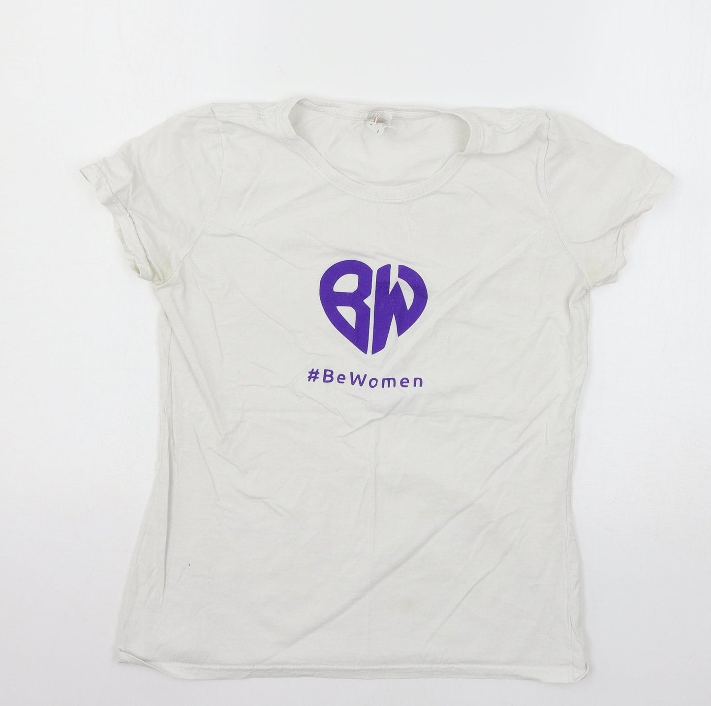 Womens UK Size M Fruit of the Loom White Basic T-Shirt