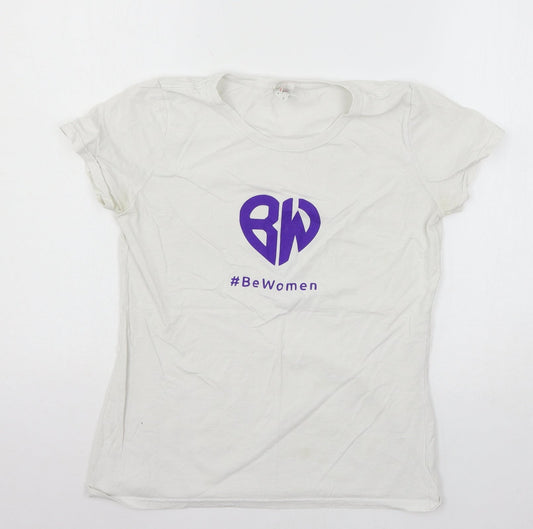 Womens UK Size M Fruit of the Loom White Basic T-Shirt