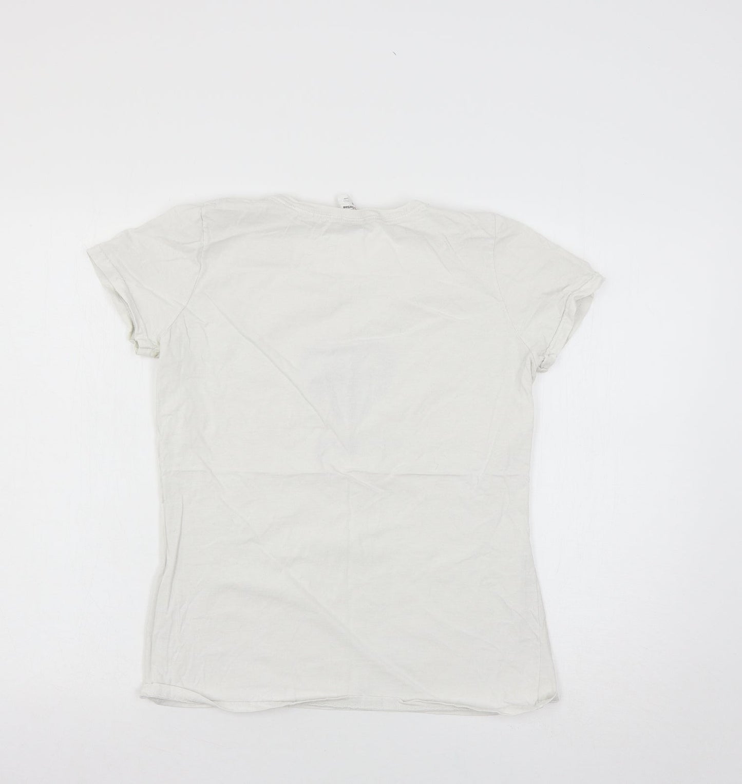 Womens UK Size M Fruit of the Loom White Basic T-Shirt