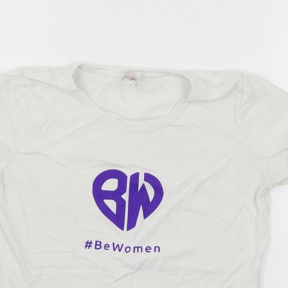 Womens UK Size M Fruit of the Loom White Basic T-Shirt