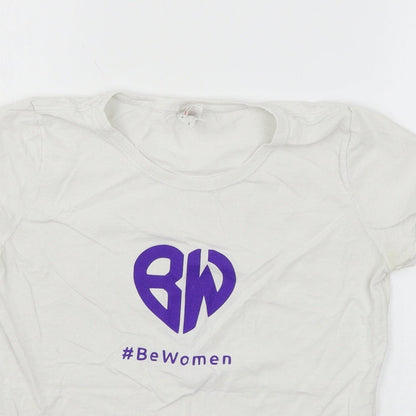 Womens UK Size M Fruit of the Loom White Basic T-Shirt