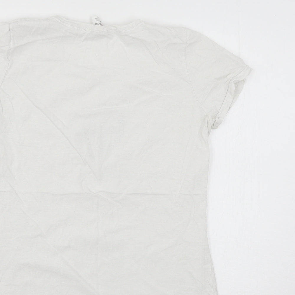 Womens UK Size M Fruit of the Loom White Basic T-Shirt