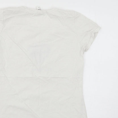 Womens UK Size M Fruit of the Loom White Basic T-Shirt