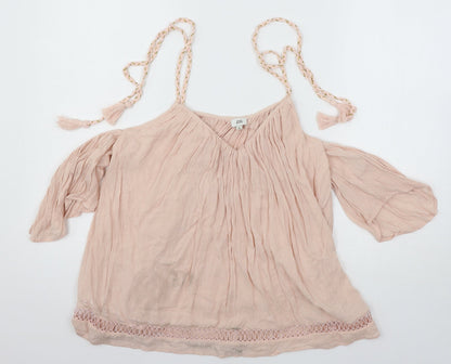 Womens UK Size 10 River Island Pink Basic Blouse
