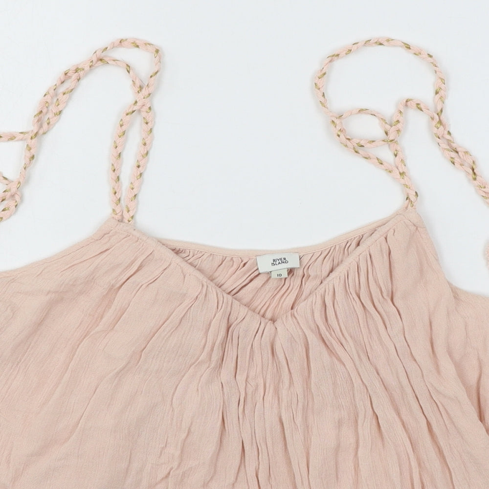 Womens UK Size 10 River Island Pink Basic Blouse