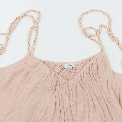 Womens UK Size 10 River Island Pink Basic Blouse
