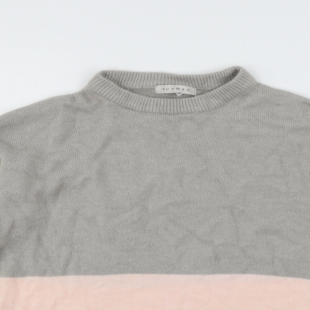 Nutmeg Womens Grey  Knit Pullover Jumper Size 14