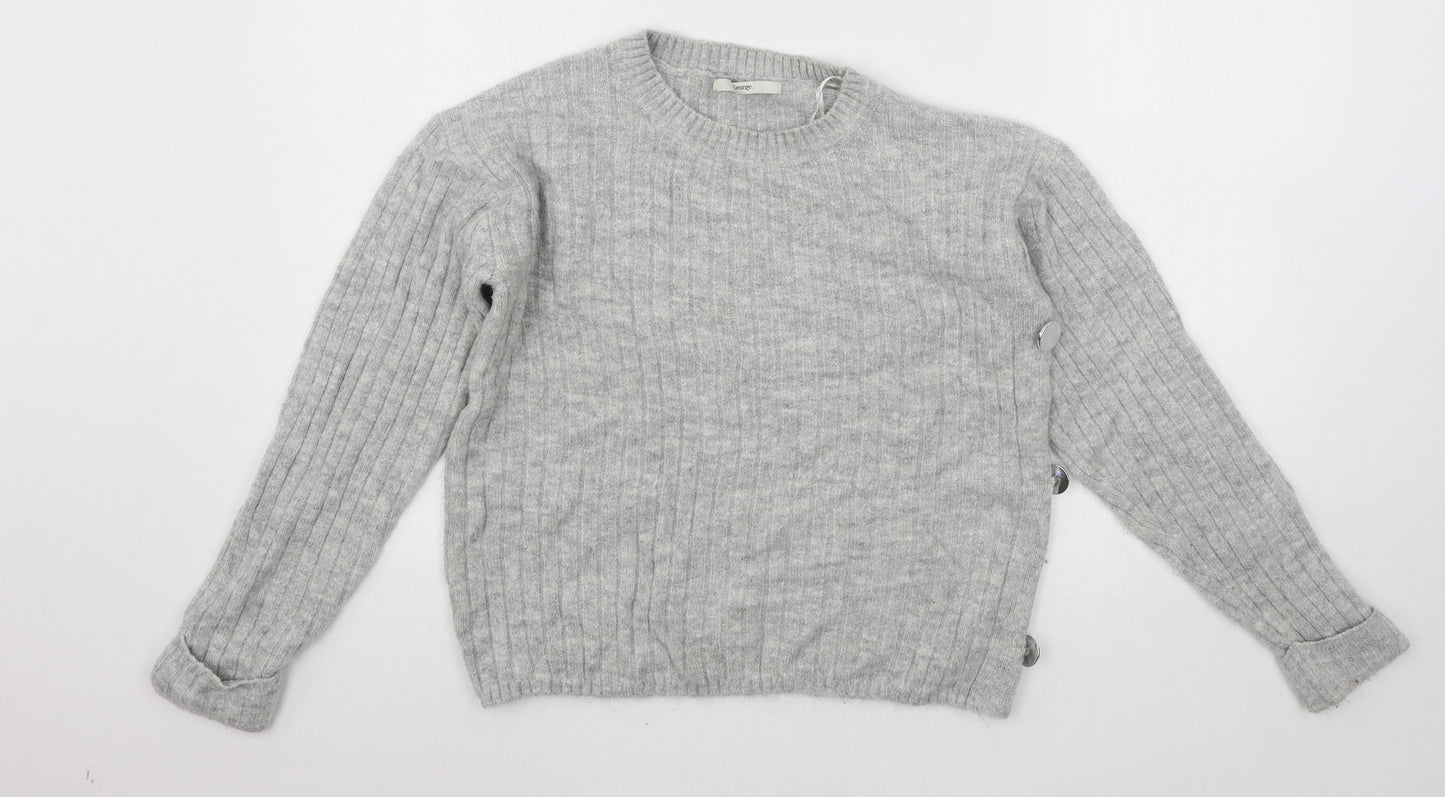 George Womens Grey  Knit Pullover Jumper Size M